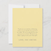 Carte De Remerciements Bébé Jaune En Fleur Baby shower Fleur sauvage plat (Dos)