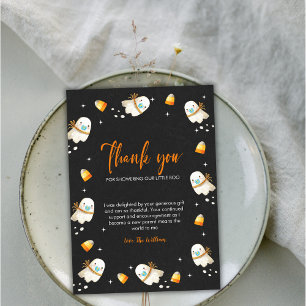 Carte De Remerciements Bébé mignon fantôme Halloween Baby shower d'automn