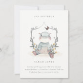 Carte De Remerciements Bébé mignon Hippo Foliage N'importe quel âge Anniv (Devant)