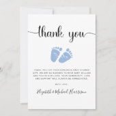 Carte De Remerciements Bébé mignon Pieds garçon douche (Devant)