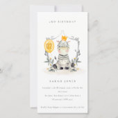 Carte De Remerciements Bébé mignon Zebra Foliage N'importe quel âge Anniv (Devant)