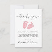 Carte De Remerciements Bébé mignonne fille douche (Devant)