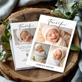 Carte de remerciements bébé moderne avec photo