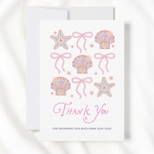 Carte De Remerciements Bébé plage fille d'été Baby Shower