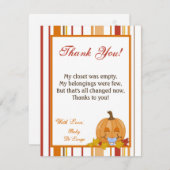 Carte De Remerciements bébé PLAT de citrouille d'automne d'automne du (Devant / Derrière)