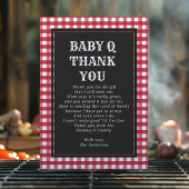 Carte De Remerciements Bébé Q Barbeque Rustique Pays Baby shower Rouge