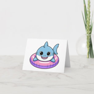 Carte De Remerciements Bébé Requin Mignon Avec Flotteur Enfants