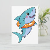 Carte De Remerciements Bébé Requin Mignon Avec Flotteur | Enfants (Debout devant)