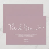 Carte De Remerciements Bébé rose vif fille douche Script Coeur (Devant / Derrière)