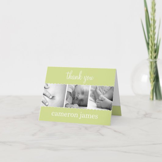 Carte de remerciements bébé Saint Jacques doux (Devant)