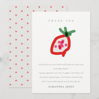 Carte De Remerciements Bébé Shower de Fruit de Dragon Dessiné à la Main p