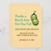 Carte De Remerciements Bébé Twin Deux Pois mignon (Devant / Derrière)