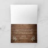 Carte De Remerciements Bébé's Breath Mason Jar String éclaire Bois rustiq (Intérieur)