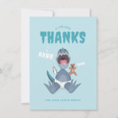 Carte De Remerciements Bébésaurus T-rex Bleu (Devant)