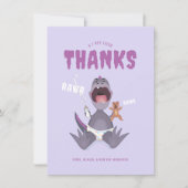 Carte De Remerciements Bébésaurus T-rex Violet (Devant)
