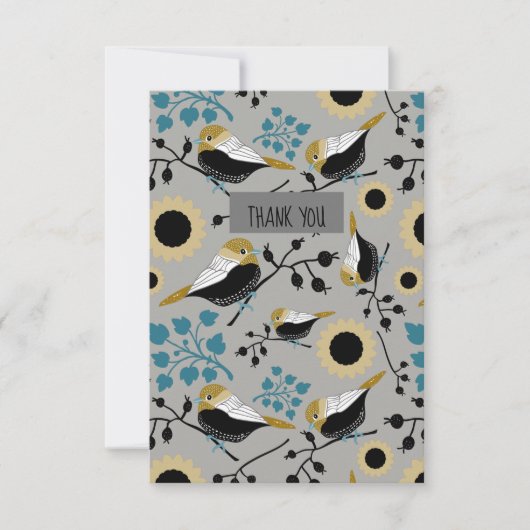 Carte De Remerciements Bécasseaux Et Baies Sucrés Et Mignons (Devant)