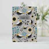 Carte De Remerciements Bécasseaux Et Baies Sucrés Et Mignons (Debout devant)