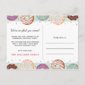 CARTE DE REMERCIEMENTS Beignets Glacés Bleus Fête (Dos)