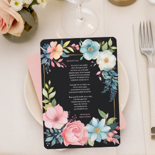 Carte De Remerciements Belle aquarelle colorée Mariage floral