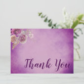 Carte De Remerciements Belle aquarelle florale violette (Debout devant)