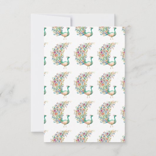 Carte De Remerciements Belle aquarelle vert paon (Dos)