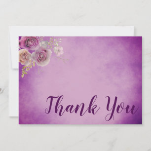 Carte De Remerciements Belle aquarelle violette fleurie