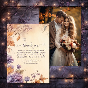 Carte De Remerciements Belle Automne Vintage Floral Mariage de automne Ph