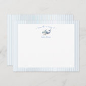 Carte De Remerciements Belle baleine bleue Bébé Garçon bleu (Devant / Derrière)
