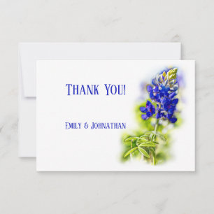 Carte De Remerciements Belle Bluebonnet Floral, Mariage moderne,