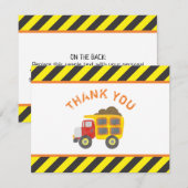 Carte De Remerciements Belle construction Anniversaire Fête Camion de vid (Devant / Derrière)