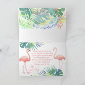 Carte De Remerciements Belle Conte Fée Pour Deux Flamants roses Fleur Tro (Intérieur)