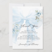 Carte De Remerciements Belle coquette Bébé en Fleur Boy Douche (Devant)