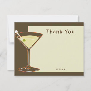 Carte De Remerciements Belle couverture de mariage moderne vert olive