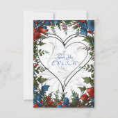 Carte De Remerciements Belle, élégante et fantaisie décoration mariage à  (Devant)