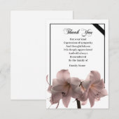 Carte De Remerciements Belle Fleur Amaryllis (Devant / Derrière)