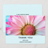 Carte De Remerciements Belle Fleur rose Gros plan Photo (Devant / Derrière)