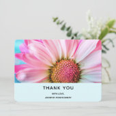 Carte De Remerciements Belle Fleur rose Gros plan Photo (Debout devant)