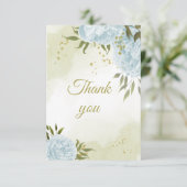 Carte De Remerciements belle fleurs bleues verdure botanique (Debout devant)