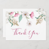 Carte De Remerciements Belle Florale À Toutes Occasions (Devant / Derrière)