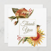 Carte De Remerciements Belle florale d'automne (Devant / Derrière)