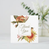 Carte De Remerciements Belle florale d'automne (Debout devant)