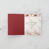 Carte De Remerciements Belle Flore Rouge Blanc (Intérieur)