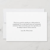 Carte De Remerciements Belle Forma Script Mariage Photo (Dos)