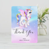 Carte De Remerciements Belle licorne avec Rainbow Mane (Debout devant)