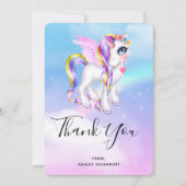 Carte De Remerciements Belle licorne avec Rainbow Mane (Devant)
