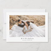 Carte De Remerciements Belle Mariage de script photo (Devant)