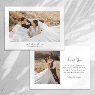Carte De Remerciements Belle Mariage de script photo