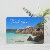 Carte De Remerciements Belle Mer Tropicale Côte Rocheuse (Debout devant)