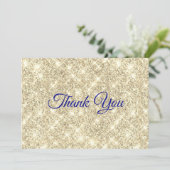 Carte De Remerciements Belle parties scintillant d'or (Debout devant)