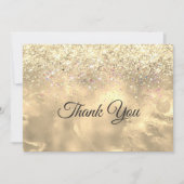 Carte De Remerciements Belle parties scintillant en marbre or (Devant)